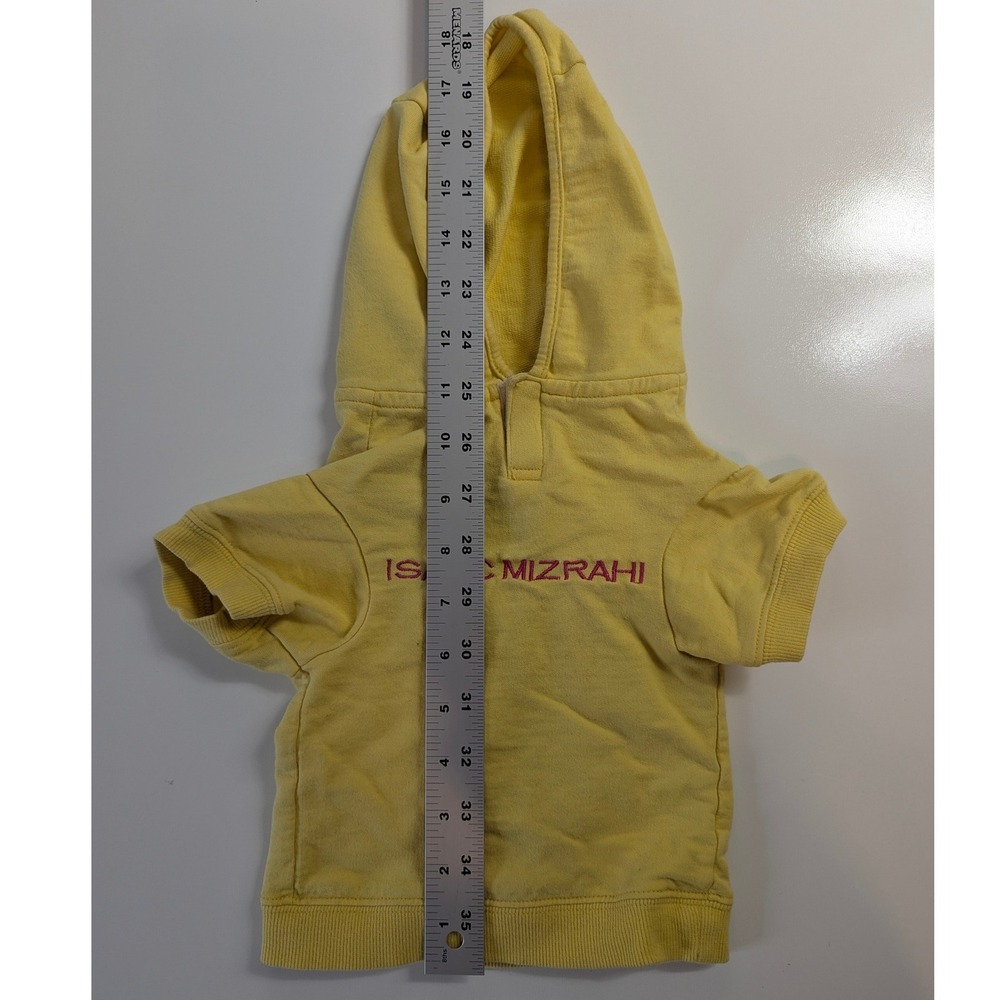 Isaac Mizrahi Yellow Dog Hoodie Small Embroidered 9 Graphic Sweatshirt - Picture 3 of 6